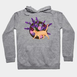 Ginger cat with flowers Hoodie